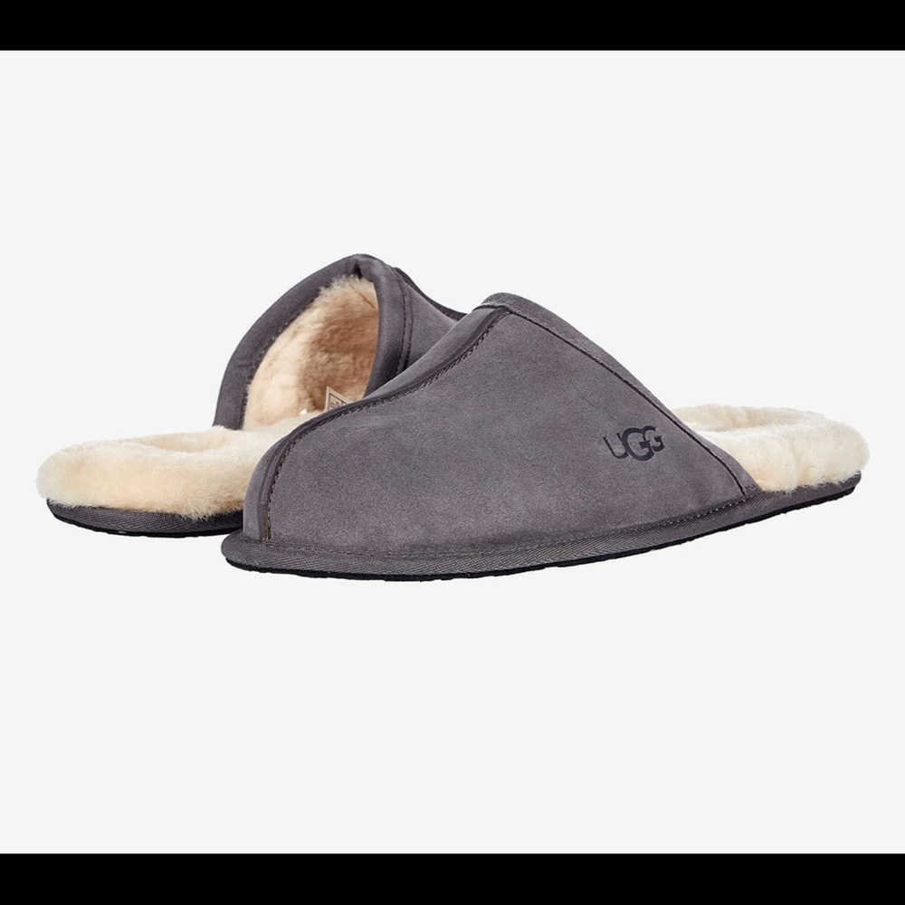 Ugg Scuff Men's Suede Sheepskin Lined Cushioned Slide Slippers Sz 8